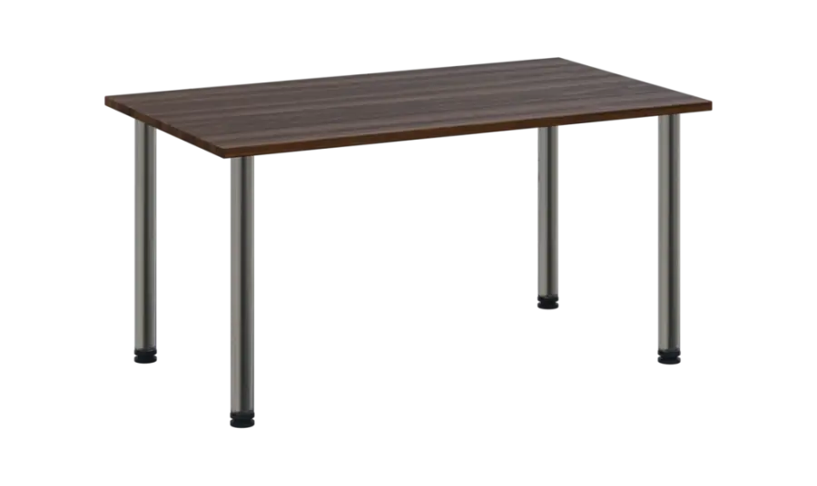 CRTR 140 jídelní stůl, kovová podnož chrom, deska 25 mm, 1394x800 mm, ořech královský